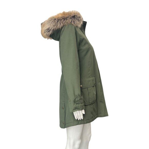 $320 Barbour Army Green Nylon Hebden Waterproof Meadow Jacket size 6/FR 38 - Picture 6 of 13